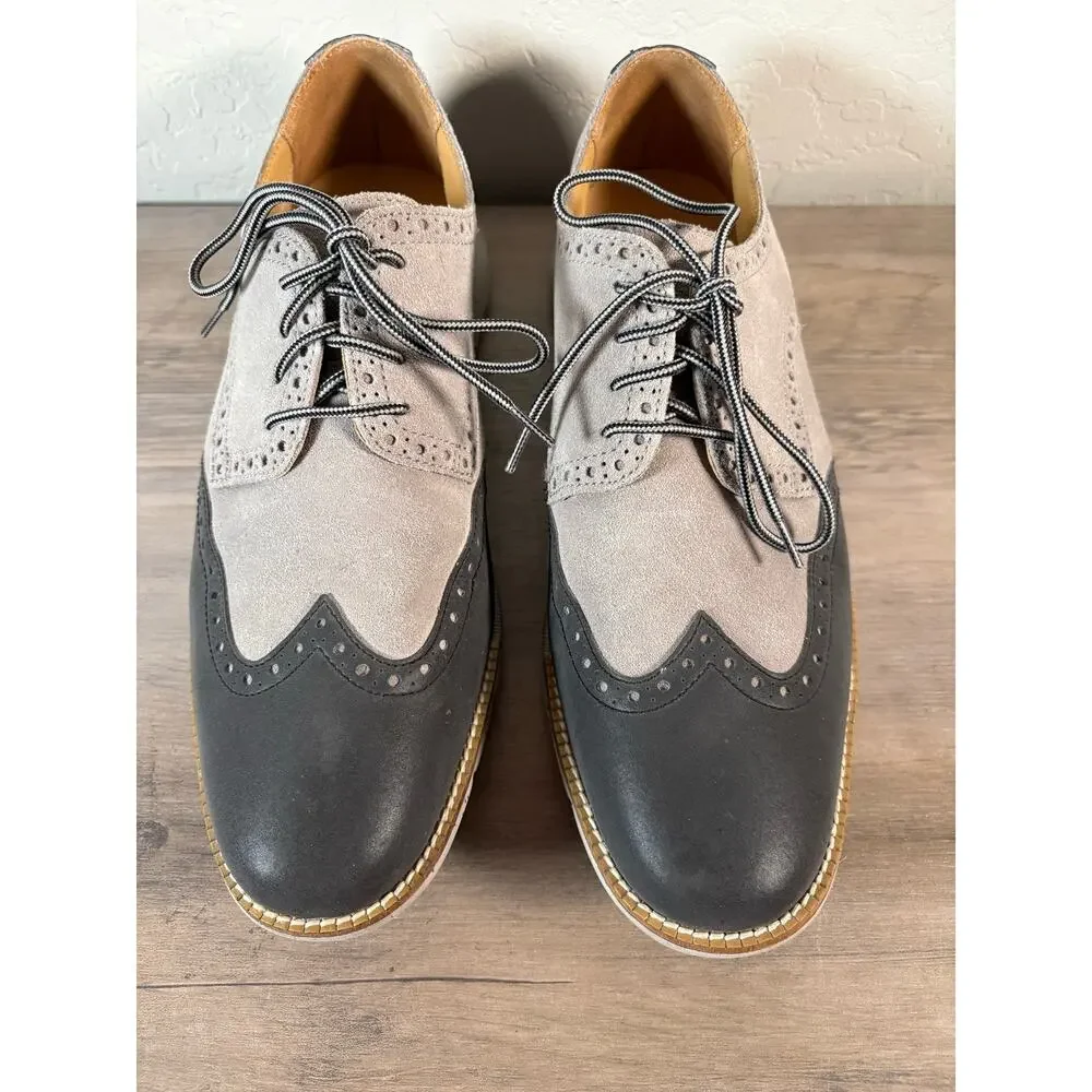 Cole‎ Haan Original Grand Remastered Wingtip Oxfords Tan Gray Men's Size 9